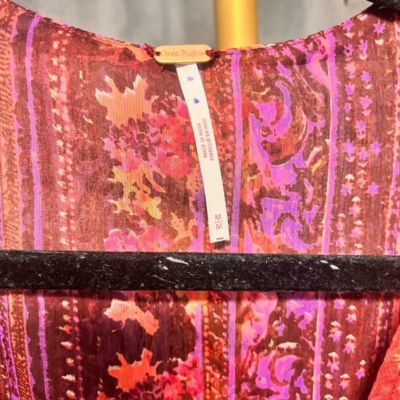 Free People Magic Hour Red Floral Wrap Top - Picture 4 of 5